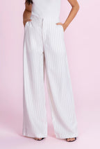 Calça pantalona alfaiataria risca giz