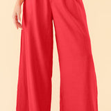 Calça pantalona em linho