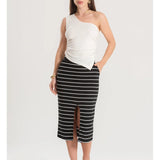 Saia Feminina Midi com Fenda