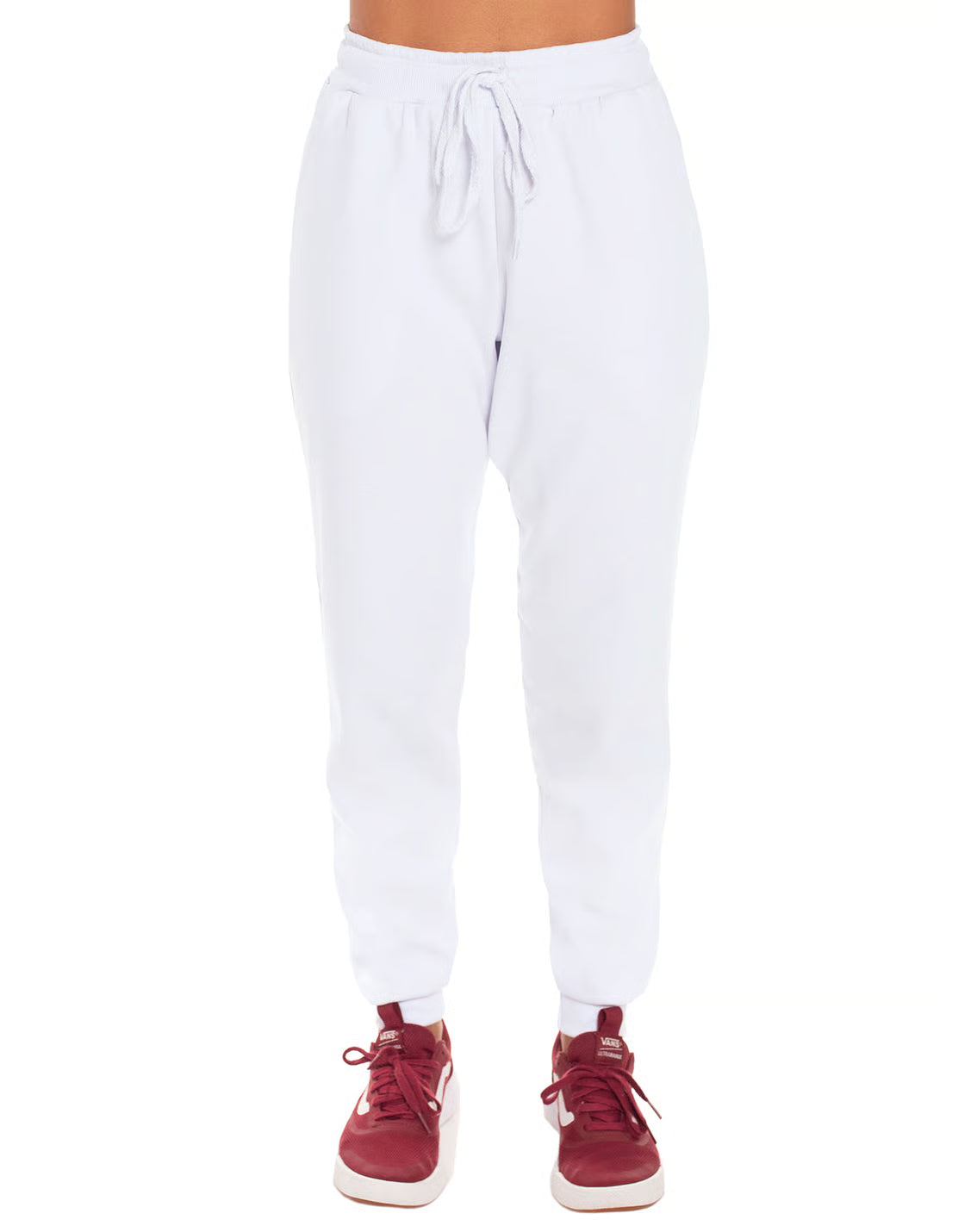 Calça Feminina de Moletom BrancaRoupas básicas masculinas e femininas é na Mirante.